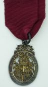 The Most Honourable Order of the Bath Companions neck badge, in silver gilt with neck ribbon,
