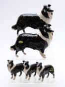 Five Beswick border collies
