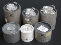 Six Swarovksi Crystal Swans, largest 8cm long,