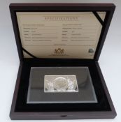 Coin Portfolio Management Company 2015 1oz silver Britannia mounted in a 4oz silver bullion bar,