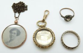 A Victorian locket engraved Sir J.W.