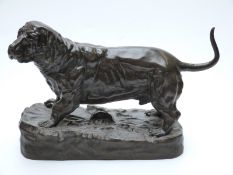 Jules Moigniez bronze or similar study of a dog,