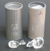 Two Swarovksi Crystal Animals Polar Bear and Whale, largest 8.