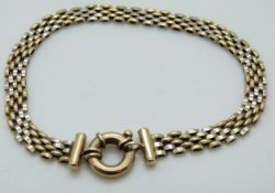 A 9ct gold bi-coloured bracelet,