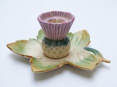 Clarice Cliff Newport Pottery Thistle pattern candlestick holder