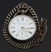 Collingwood & Son hallmarked silver open faced pocket watch with inset subsidiary seconds dial,