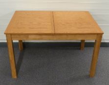 Contemporary light oak extending dining table L150 (max) 120 (min) x W80 x H74cm