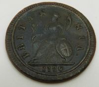 George I 1720 halfpenny VF with lustre