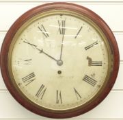 A 19thC mahogany cased fusee dial wall clock by E Walmsley, Manchester,