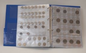 An amateur collection of UK coins in an album, George III onwards,