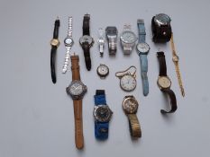 Fifteen various ladies and gentleman's wristwatches including an early twentieth century