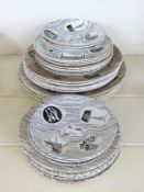 A group of Homemaker retro plates and saucers,