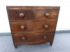 19thC small mahogany chest of two over two doors W76 x D39 x H80cm