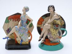 Two Kevin Francis limited edition figures 'Tea with Clarrice' and 'Young Clarrice Cliff',