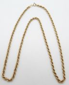 A 9ct gold rope twist necklace, 4.