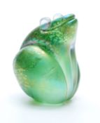 John Ditchfield for Glasform iridescent glass paperweight in the form of a frog,