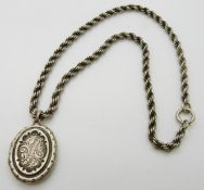 Victorian locket on rope twist necklace
