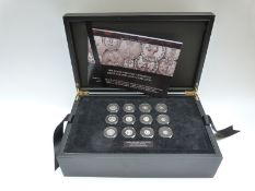 The London Mint Office 'The Three Greatest Monarchs' silver maundy coin collection,
