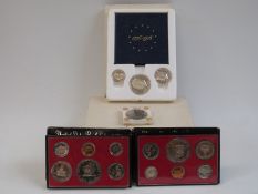United States 1776-1976 bi-centennial silver proof coin set with certificates, five in all,