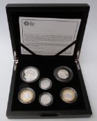 Royal Mint 2014 silver proof piedfort coin set, cased with booklet and certificate no.