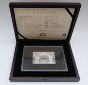 Coin Portfolio Management Company 2015 1oz silver Britannia mounted in a 4oz silver bullion bar,