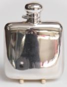 George V hallmarked silver hip flask with bayonet cap, Birmingham 1920, maker's mark rubbed,
