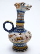 A 19thC/20thC French cream jug with cow-shaped spout,