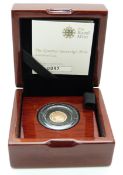 Royal Mint 2016 proof gold quarter sovereign in deluxe case with certificate 0097
