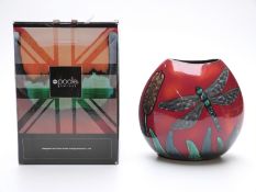 Poole Pottery Dragonfly vase, 18cm tall,