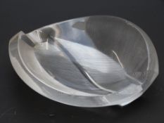 Lalique Philippines glass bowl/ dish in the form of a stylised leaf,