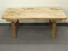Two plank rustic pig bench L133 x D60cm