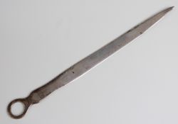Edward VII Mappin and Webb hallmarked silver letter opener formed as a meat skewer, London 1901,