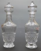 Two Waterford Crystal Lismore brandy decanters