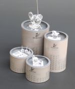 Six Swarovksi Crystal Mice, largest 9cm tall,