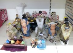 Lomonosov / USSR and Goebel ceramic monkey figures etc