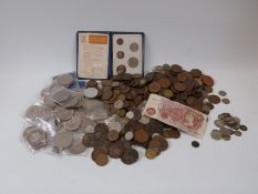 A collection of UK coinage, modern crowns etc, includes some silver examples George III onwards,