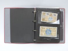 A collection of Scottish, English, British linen bank notes in uncirculated condition,