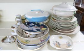 A collection of cermaics to include retro dinner ware
