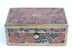 Small Boulle brass and tortoiseshell box,