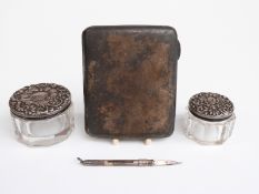 Hallmarked silver card case 103g,