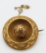 Victorian brooch with applied wire decoration, verso a glass compartment, 8.