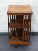 Mahogany revolving bookcase W48 x H88cm
