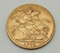 A 1913 gold full sovereign