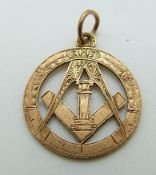 A 9ct gold Masonic fob, 2.