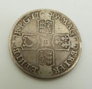 Queen Anne 1708 Edinburgh half crown,