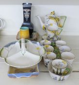 Collection of Art Deco ceramics including Burleighware, Shelley,