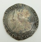 Charles I shilling triangle in circle mint mark,