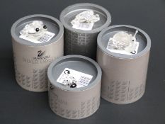 Four Swarovksi Crystal animals Frog Prince, Frog Prince version 2, Snail and Ladybird,