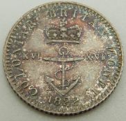 British colonies 1822, Anchor 16th silver dollar, George IV,