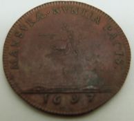 Prince James Jacobite token 1697.
